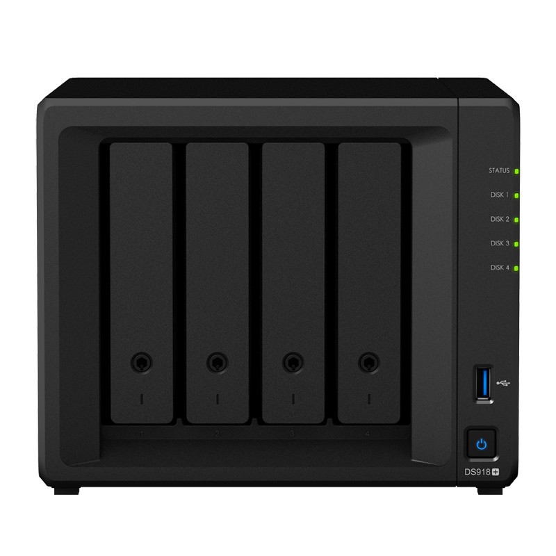 Synology DiskStation DS918+ NAS storage server - black color
