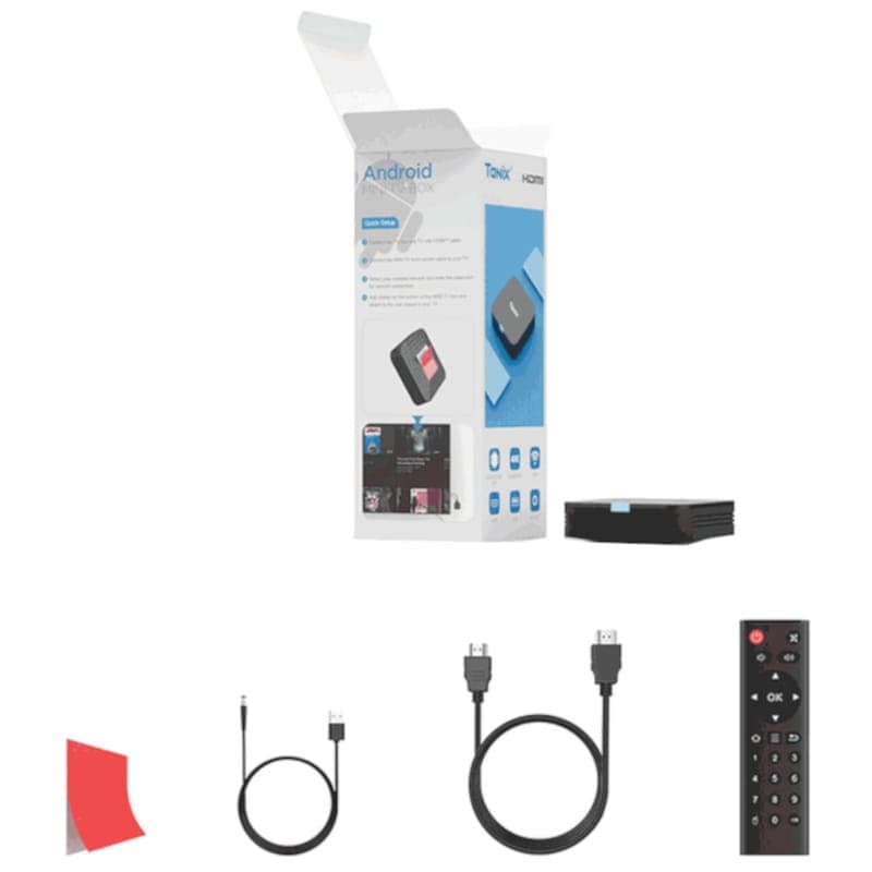 Tanix TX1 4K 1 Go/8 Go Android 10 - Android TV Contenu de la boîte