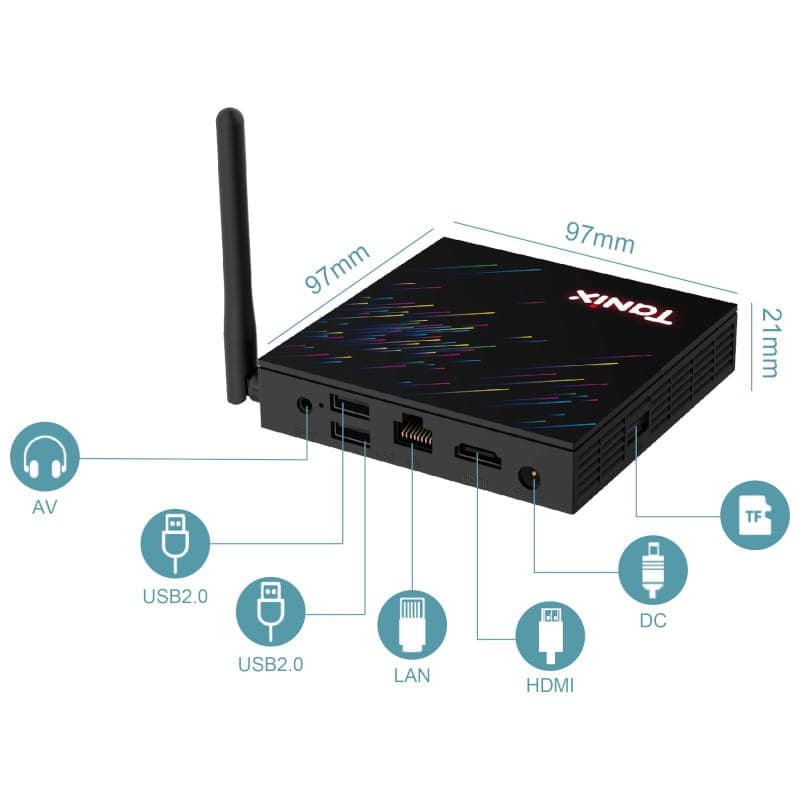Tanix TX68 H618 4GB/32GB Android 12 - Android TV - Conexiones