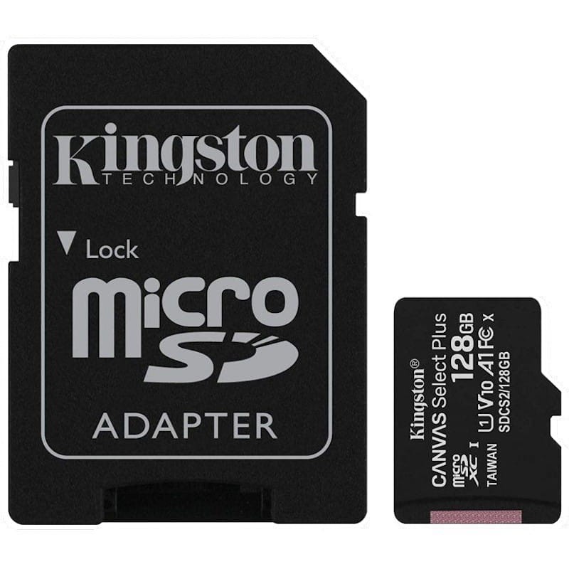 Kingston Canvas Select Plus MicroSDXC 128 Go Classe 10 UHS-I + Adaptateur