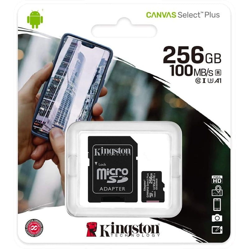 Kingston Canvas Select Plus MicroSDXC 256GB Clase 10 UHS-I + Adaptador - Ítem2