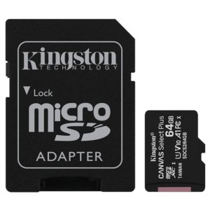 Kingston Canvas Select Plus MicroSDXC 64GB Clase 10 UHS-I + Adaptador