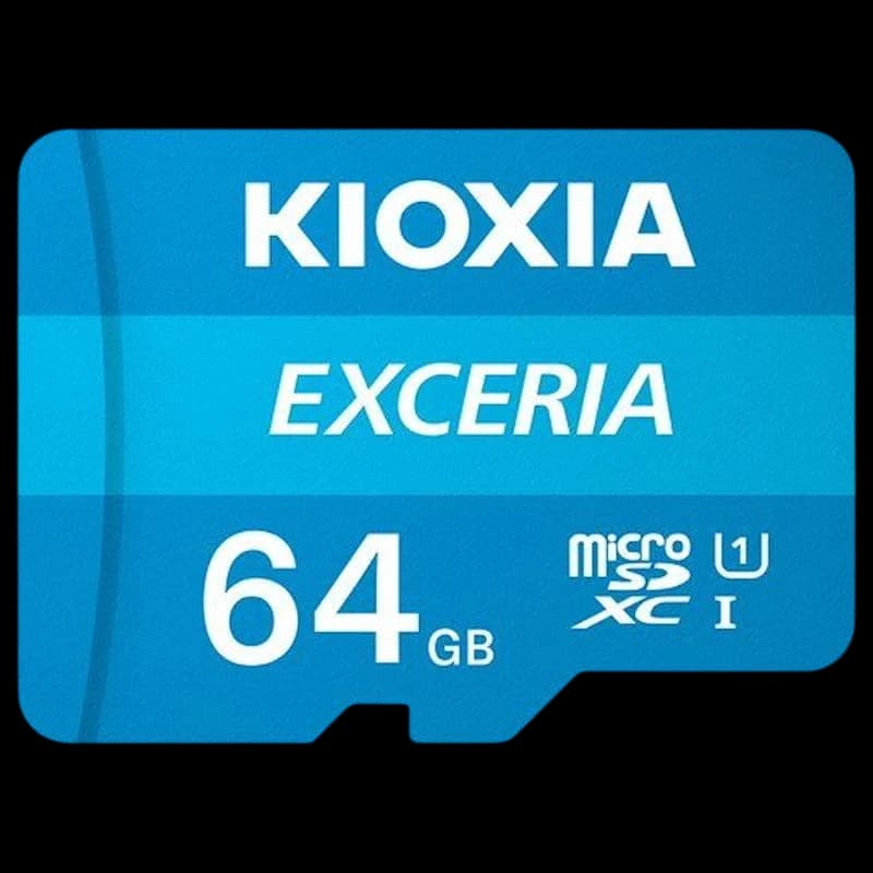 Kioxia Exceria MicroSDXC 64 Go Classe 10 UHS-I + Adaptateur