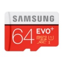 Tarjeta Samsung EVO Plus 64GB MicroSDXC UHS-I Clase 10 - Color Rojo y Blanco - MicroSDXC - Clase 10 - Velocidad de lectura: 100 MB/s - Velocidad de escritura: 90 MB/s - Protección de Nivel 4 - Ítem