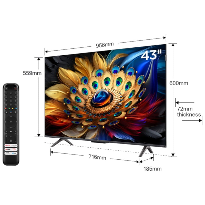 TCL C65 Series 43C655 43 QLED 4K Ultra HD Smart TV Wifi Titanio - Televisor - Ítem10