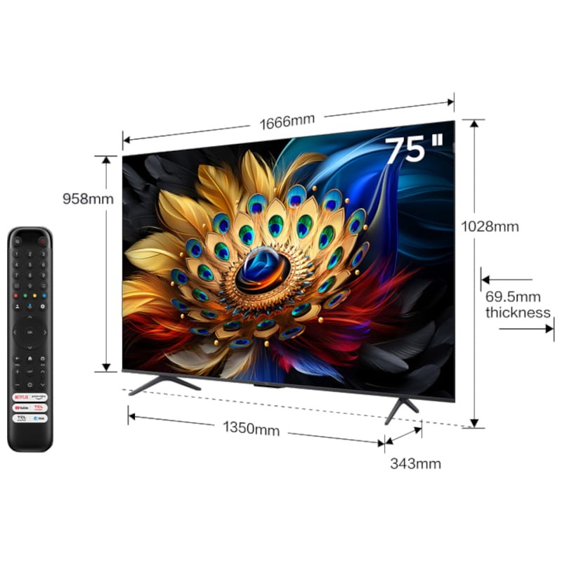 TCL C65 Series 75C655 75 4K Ultra HD Smart TV Wifi Titanio - Televisor - Ítem7