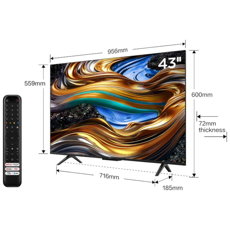 TCL P75 Series 43P755 43 4K Ultra HD Smart TV Wifi Titanium - Televisão - Item7