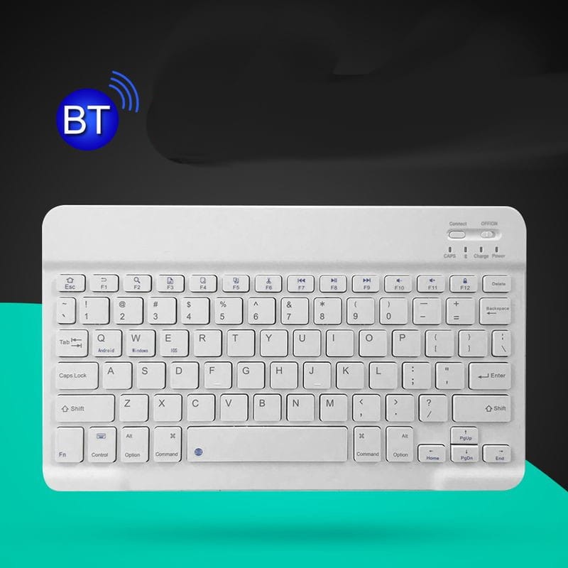 Teclado Universal 10 Polegadas Branco - Teclado Bluetooth para Tablets - Item1