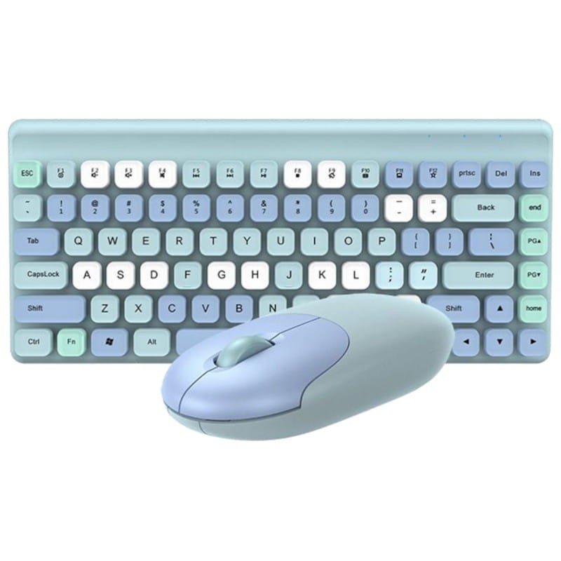 Kit clavier + souris Bluetooth QW02 - 86 touches - sans fil - bleu