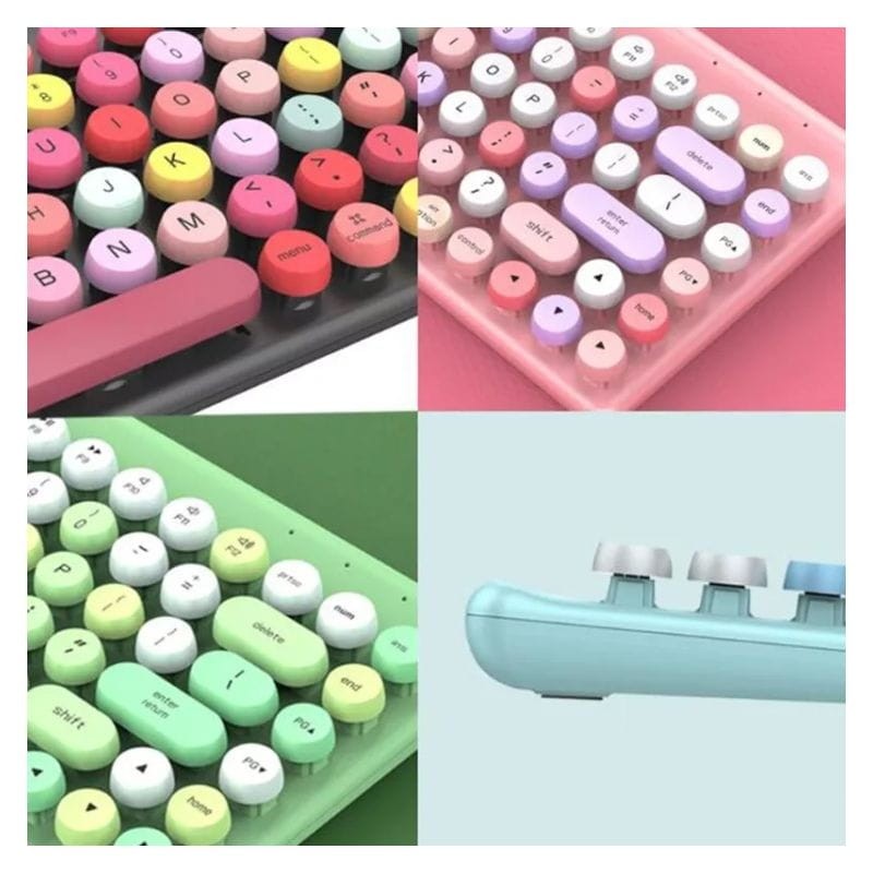 Kit clavier Bluetooth 86 touches + souris rose QW02 - Ítem1