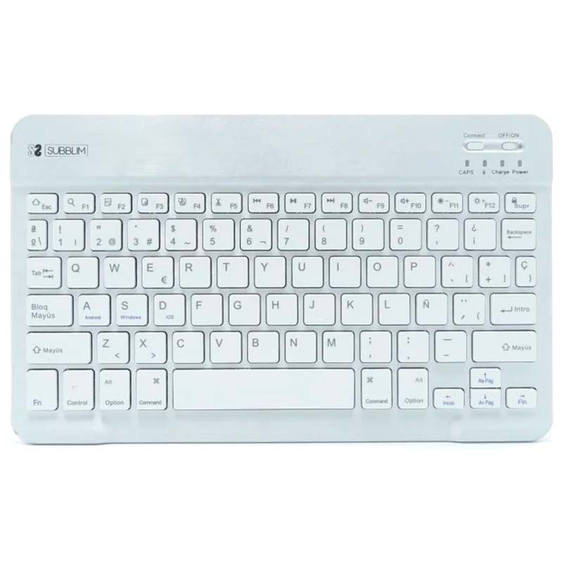 SUBBLIM Teclado Bluetooth Smart para Android, Mac, OS e Windows Prateado - Item
