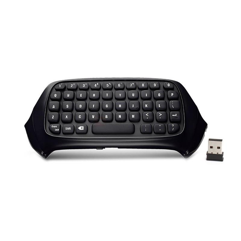 Dobe Mini Teclado Inalámbrico Chatpad Xbox One - Teclado de frente con su receptor usb