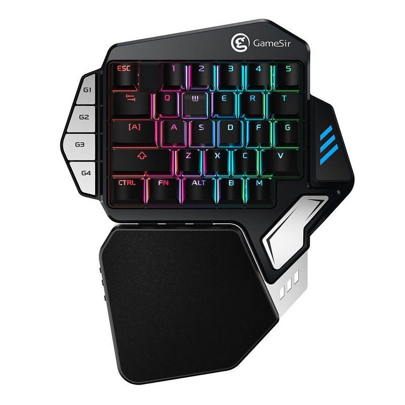 Teclado Gaming Bluetooth Gamesir Z1 One Hand online - Conexión Bluetooth con Smartphones - Conexión por Cable para PC - Teclas Rerogramables - Retroiluminación RGB - Conectar Ratón - Switch Rojo - Tecnología Battledock - Fortnite - PUBG