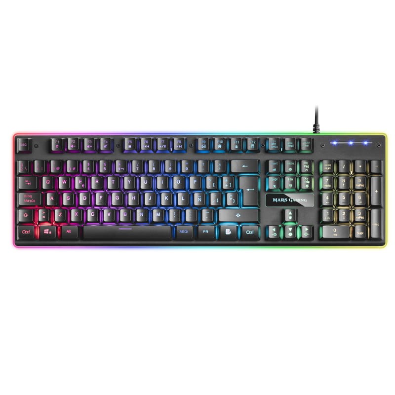 Teclado Gaming Mars Gaming MK320 RGB USB Negro QWERTY en Portugués - Ítem1