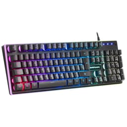 Teclado para jogos Mars Gaming MK320 RGB USB preto frontal lado direito