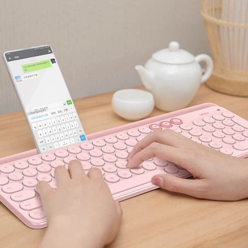 Teclado Sem fio Xiaomi MIIIW Bluetooth Dual Mode Keyboard Rosa - Item5