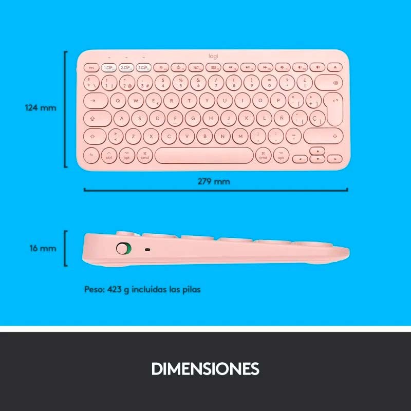 Clavier sans fil Logitech K380 Rose ES layout - Ítem6