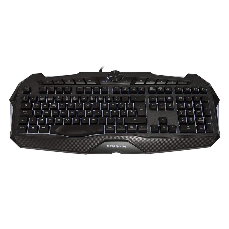 Teclado Mars Gaming MK215 - Diseño Gaming - Sistema Dual Sofware y Hardware - Anti-Ghosting - Iluminación RGB7 - 5 Teclas Macro - Crea Perfiles - Accesos Multimedia - Teclas Desmontables - Cable USB chapado en Oro