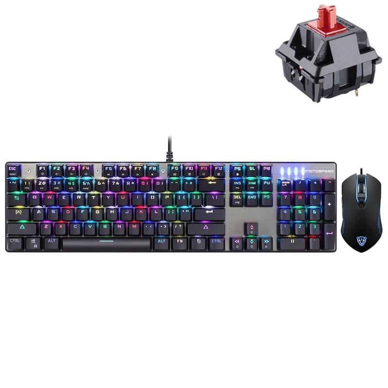 Color Mechanical Keyboard Motospeed Inflictor Ck8 Gaming Mouse