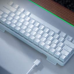 Teclado Mecânico Gaming Razer Huntsman Mini Branco Clicky Optical Switch Roxo - Poderoso
