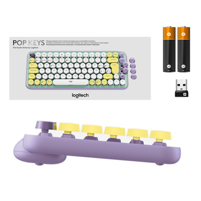 Teclado Mecánico Logitech POP Keys Inalámbrico Verde/Violeta - Ítem6