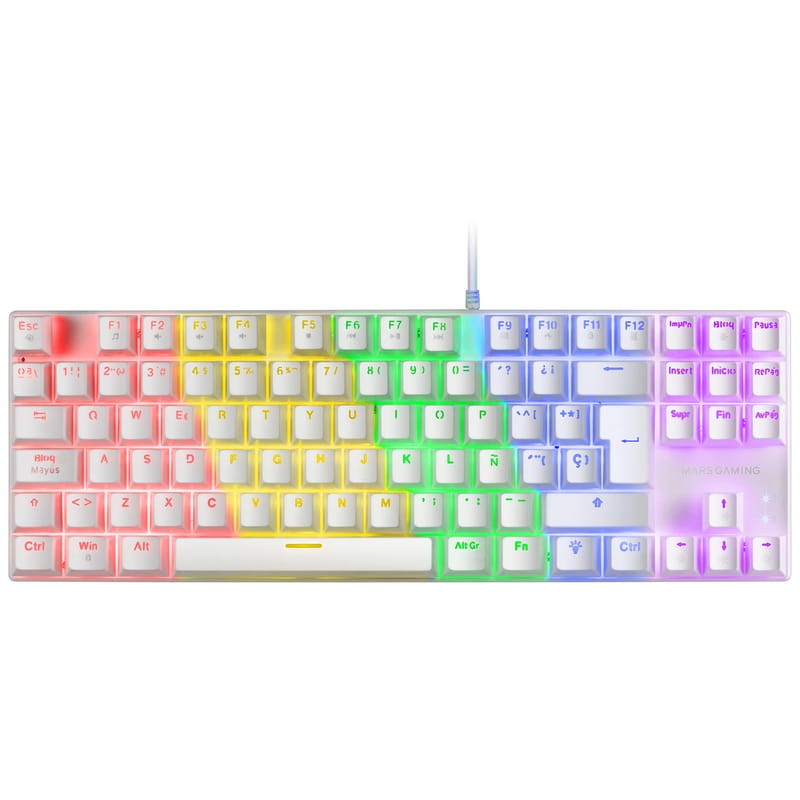 Teclado mecânico Mars Gaming MK80 RGB USB Branco - Item