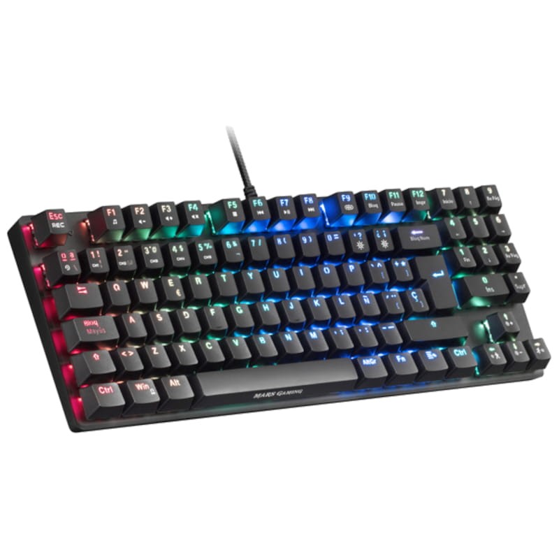Teclado mecânico Mars Gaming MKREVO PRO Switch Azul RGB USB Preto - Item1