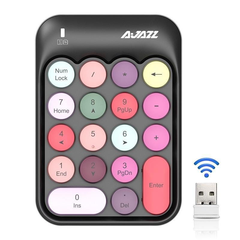 Teclado Numérico de Membrana Ajazz AK18 Mixed Black - Item
