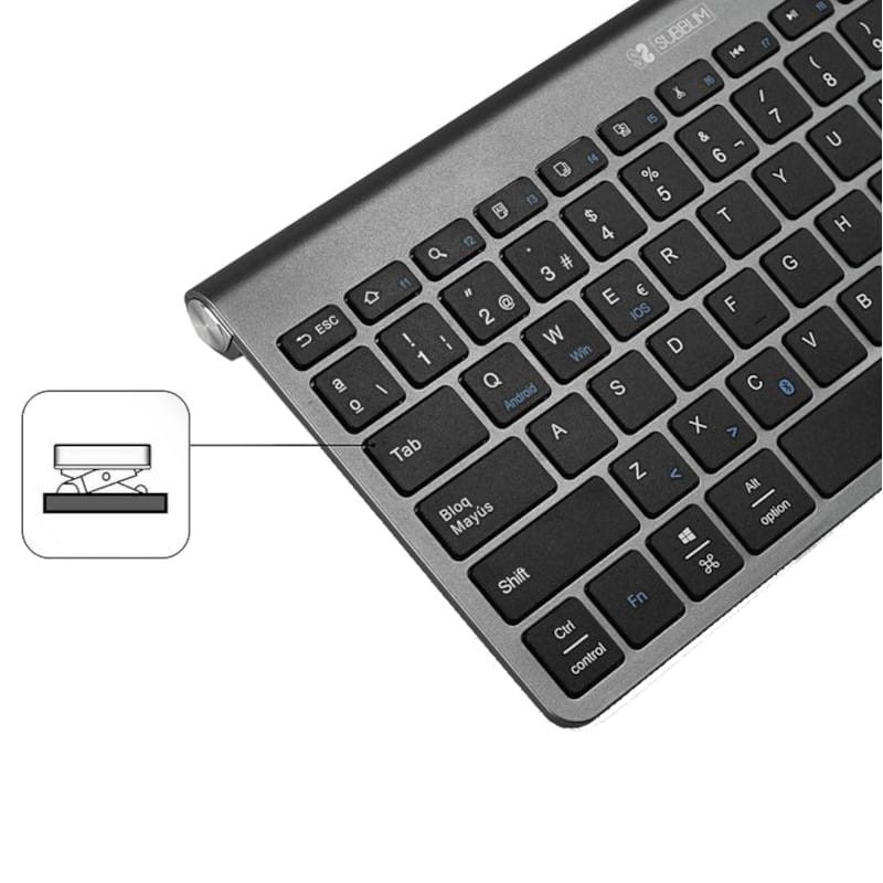 Teclado SUBBLIM Inalámbrico Bluetooth Pure Compact Gris - Ítem2