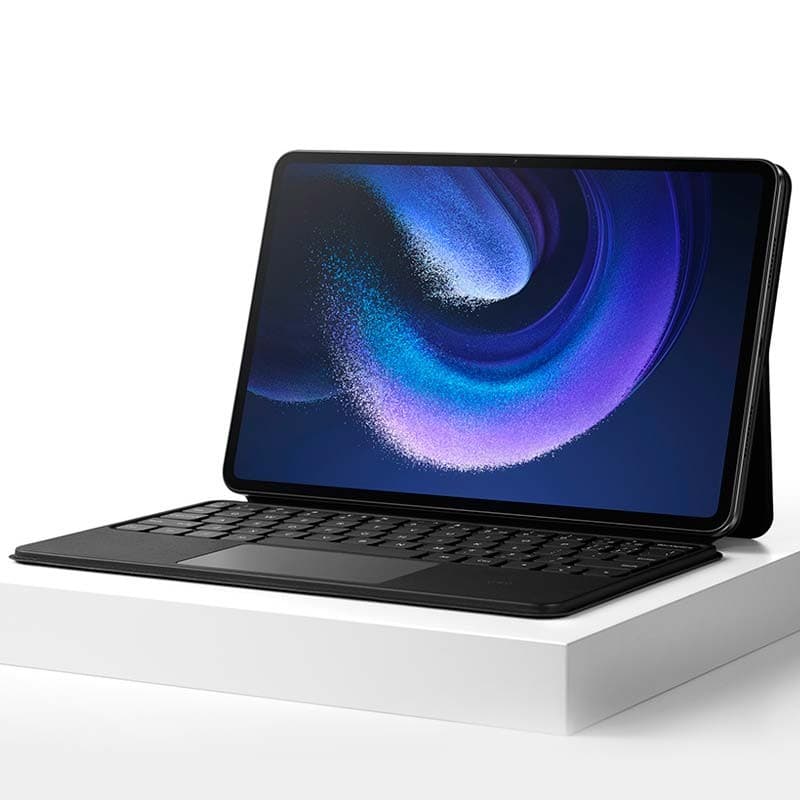 vista frontal da Capa original com teclado e touchpad preta para Xiaomi Pad 6