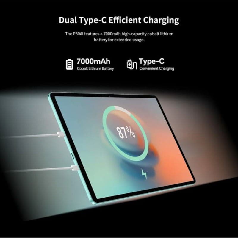 Doble puerto USB de Teclast P50Ai 6GB/128GB Azul - Tablet