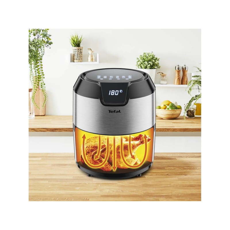 Tefal EY401D Easy Fry Deluxe Friteuse à Air Chaud, 1500 W, Capacité 4,2 l,  XL avec 6 Programmes Automatiques, Écran Numérique, Minuterie, Frites pour