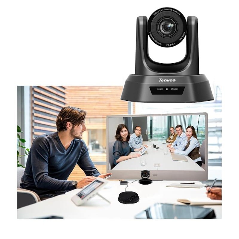Tenveo VA3000E Kit de videoconferência Zoom 10X Coluna Tudo em um - Item5