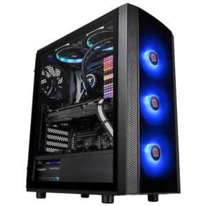 Thermaltake Versa J25 TG RGB Cristal Templado USB 3.0 Negro