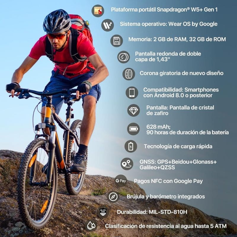 TicWatch Pro 5 Enduro Slate - Smartwatch com GPS e NFC - Item7