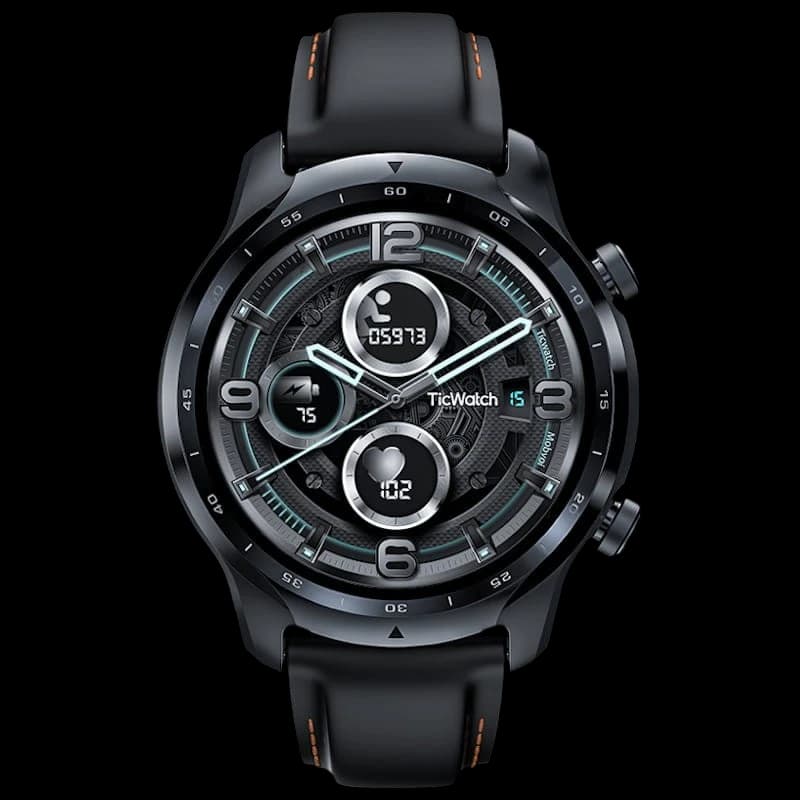 Ticwatch Pro 3 GPS - Clase B Reacondicionado - vista frontal con correa negra