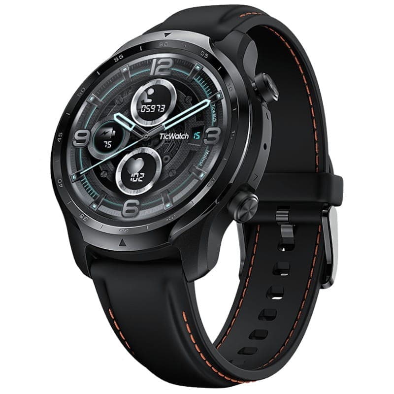Ticwatch Pro 3 GPS - Clase B Reacondicionado - vista en ángulo de la esfera y la correa