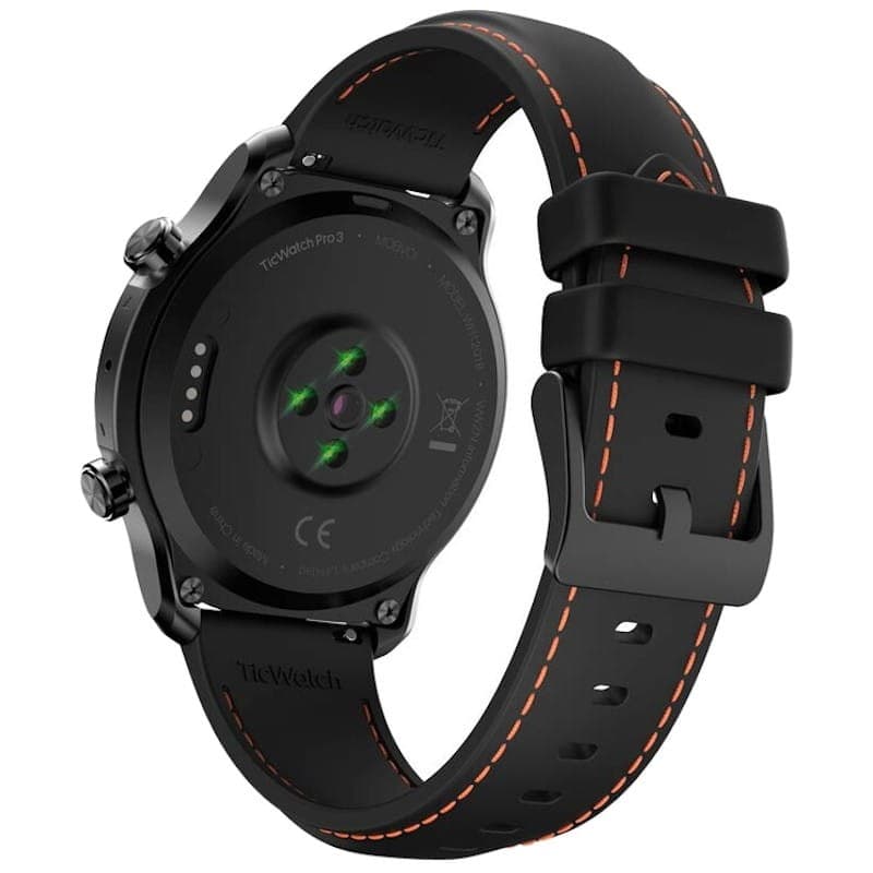 Ticwatch Pro 3 GPS - Clase B Reacondicionado - vista trasera con sensores y hebilla de la correa