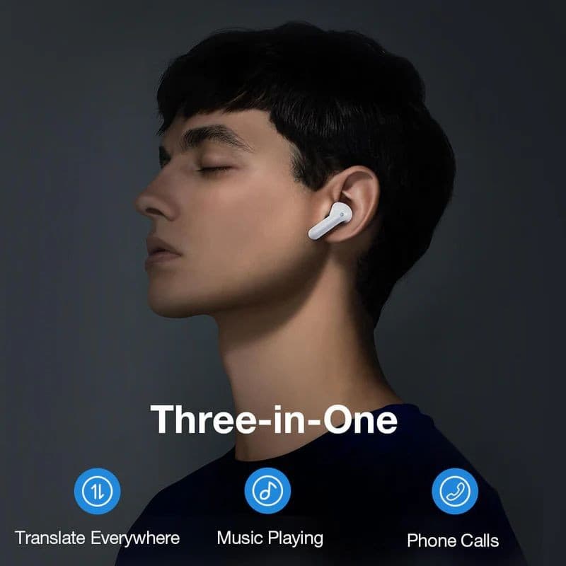Timekettle M3 Versão Offline Sem Fios Bluetooth ANC 25 h Branco, auriculares intra-auriculares brancos com haste curta, design minimalista e encaixe