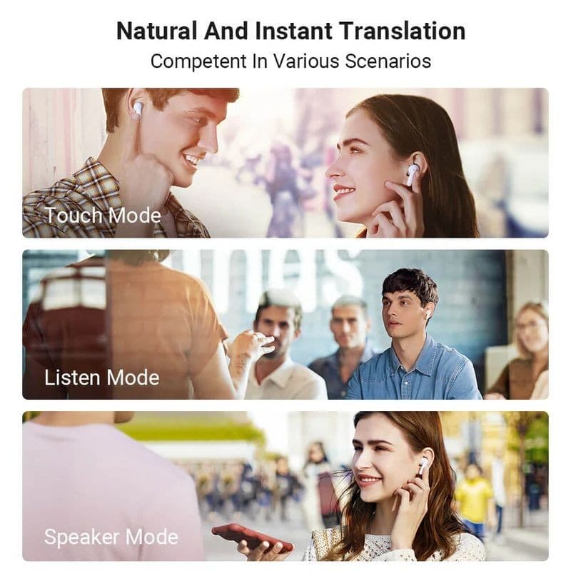 Timekettle M3 Versão Offline Sem Fios Bluetooth ANC 25 h Branco, com modos Touch, Listen e Speaker para tradução instantânea em diferentes cenários