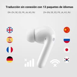 Timekettle M3 Versão Offline Sem Fios Bluetooth ANC 25 h Branco, auricular intra-auricular branco com microfone, design liso, LEDs e suporte a 13 idiomas