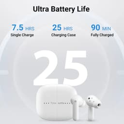 Timekettle M3 Versão Offline Sem Fios Bluetooth ANC branco, estojo compacto com LEDs e earbuds ergonômicos; 25 h de bateria, 7,5 h por carga, recarga em 90