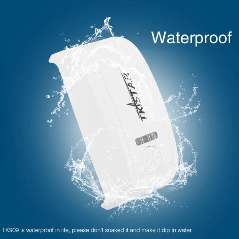 Resistencia al agua IP66 del Rastreador GPS para mascotas TKSTAR TK909 IP66 Blanco/Negro