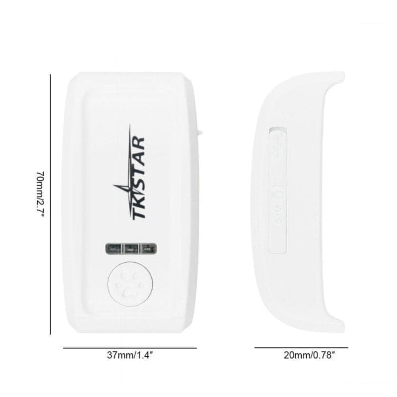 Dimensiones del Rastreador GPS para mascotas TKSTAR TK909 IP66 Blanco/Negro