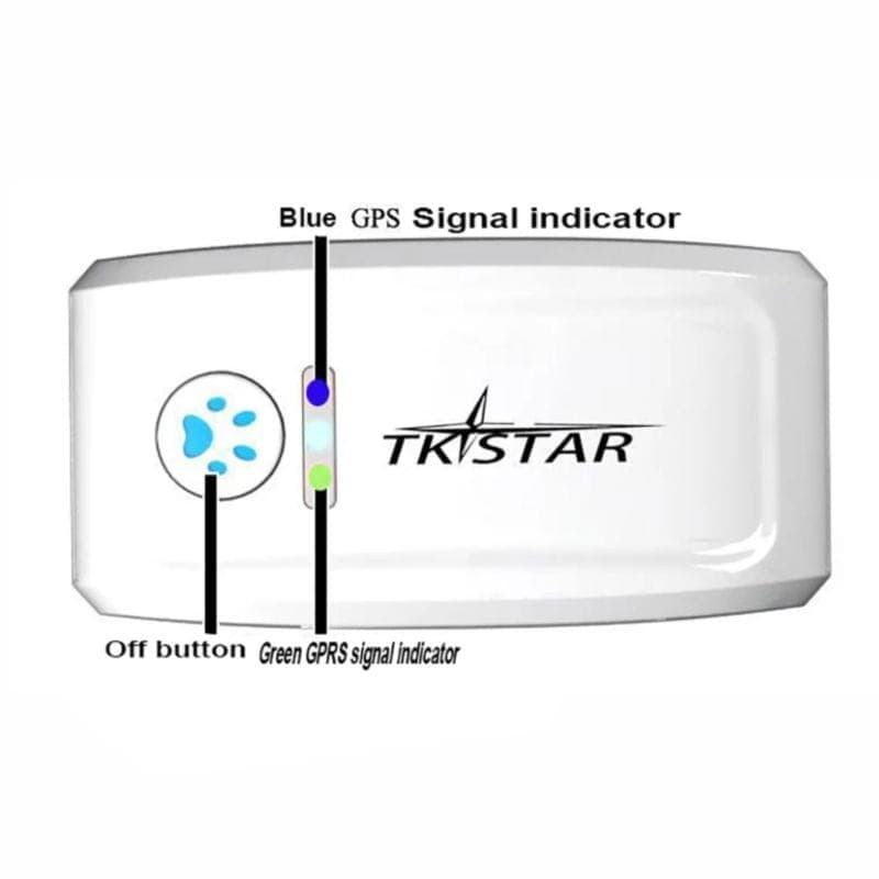 Indicadores del Rastreador GPS para mascotas TKSTAR TK909 IP66 Blanco/Negro