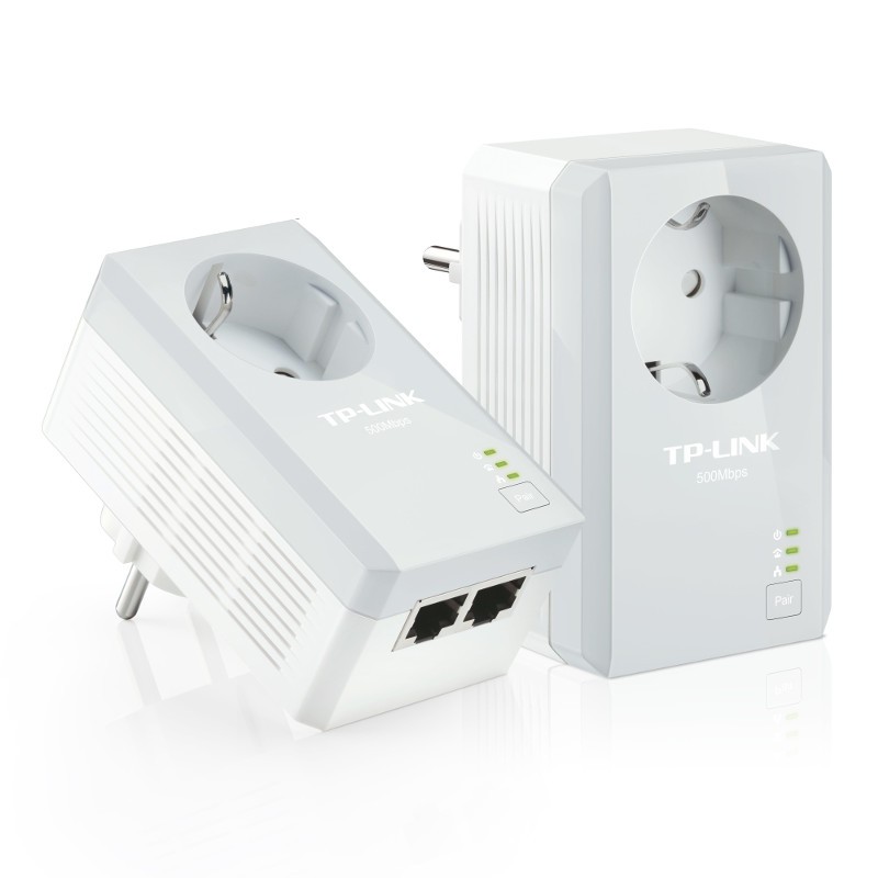 TP-LINK TL-PA4020PKIT Kit de Inicio de Adaptadores Powerline AV500 de 2 puertos con enchufe incorporado