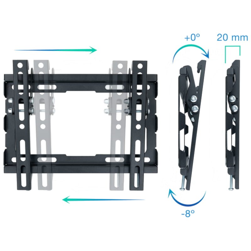 TooQ LP1044T-B inclinável 43 VESA 200x200 mm Preto - Item1