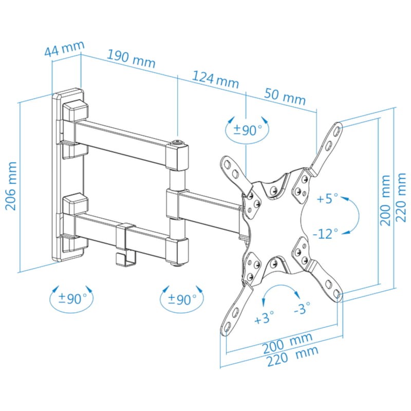 TooQ LP2142TNL-B pivotant et inclinable 42