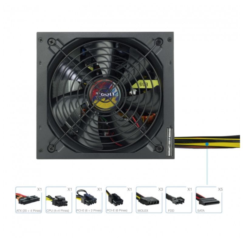 Alimentation électrique TooQ TQAPOLO-600SP 600W Noir - Ítem3