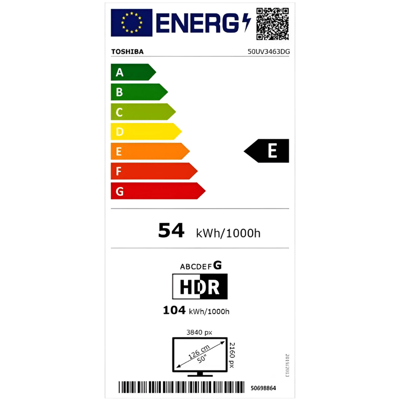 Toshiba 50UV3463DG 50 4K UHD DLED Smart TV Noir - Téléviseur - Ítem6